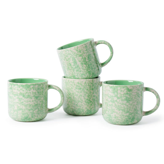Lukelg 12oz Ceramic Coffee Mugs – Set of 4, Green