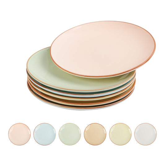 Lukelg Colorful Ceramic Dessert Plates – Set of 6, 8 Inch, Assorted Colors