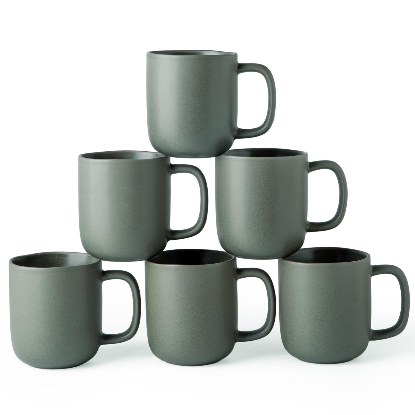 Lukelg 14oz Ceramic Coffee Mugs – Set of 6, Reactive Glaze