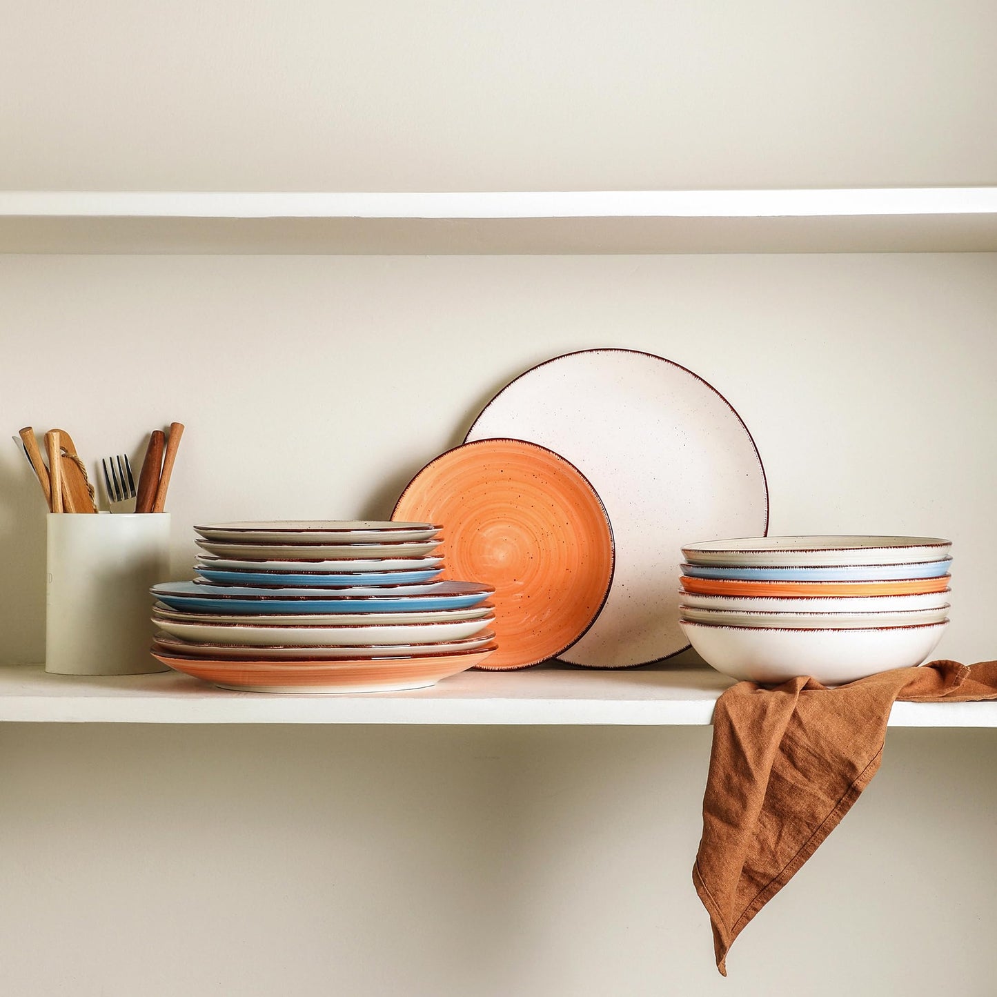 Lukelg Ceramic Dinner Plates – Set of 6, 10.5 Inch, Blue