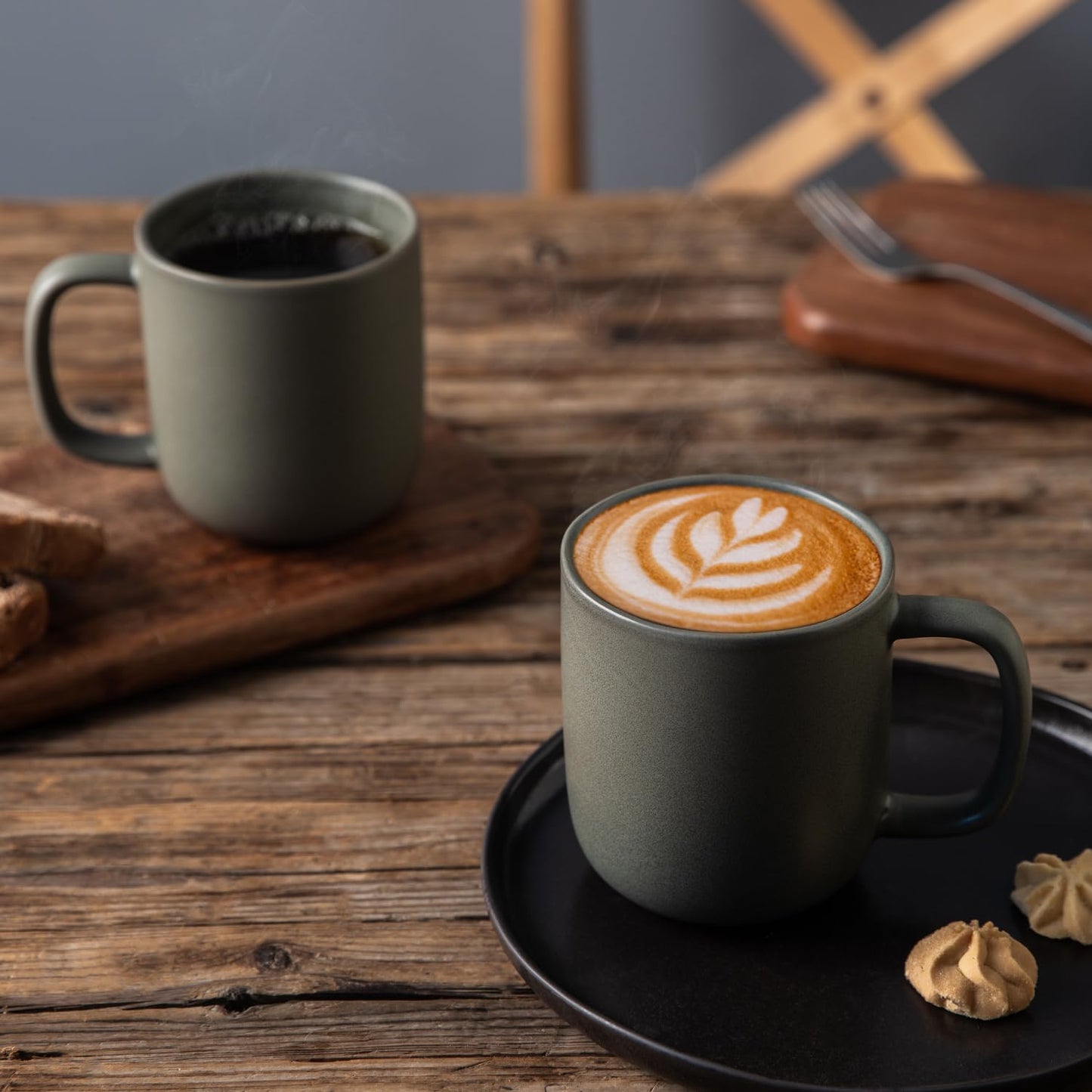 Lukelg 14oz Ceramic Coffee Mugs – Set of 6, Reactive Glaze