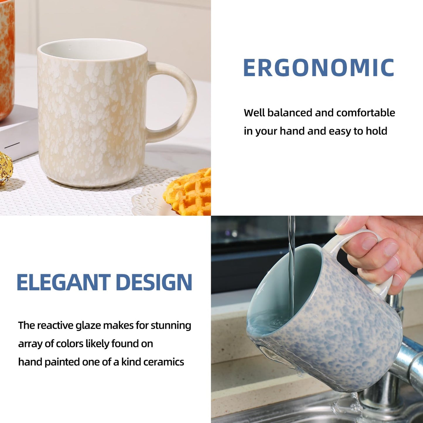 Lukelg 17oz Ceramic Coffee Mugs – Set of 4