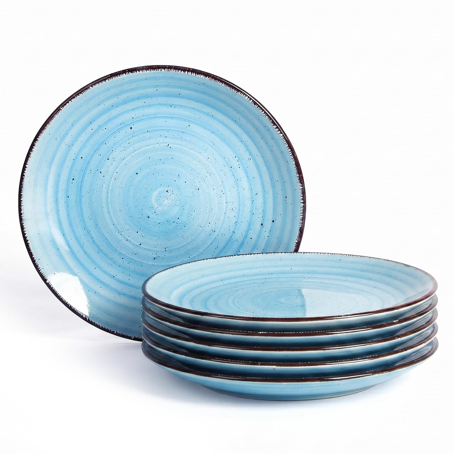 Lukelg Ceramic Dinner Plates – Set of 6, 10.5 Inch, Blue