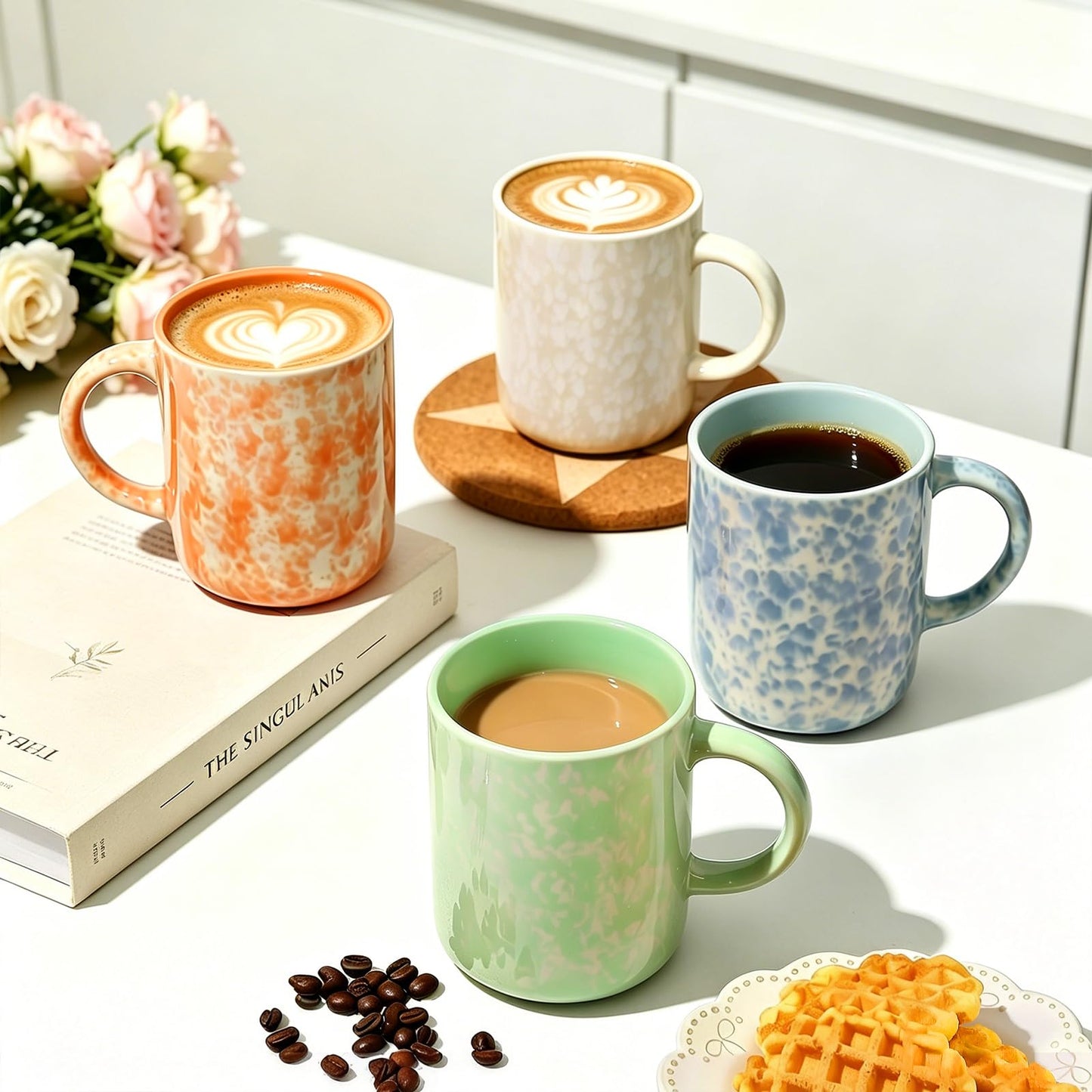 Lukelg 17oz Ceramic Coffee Mugs – Set of 4